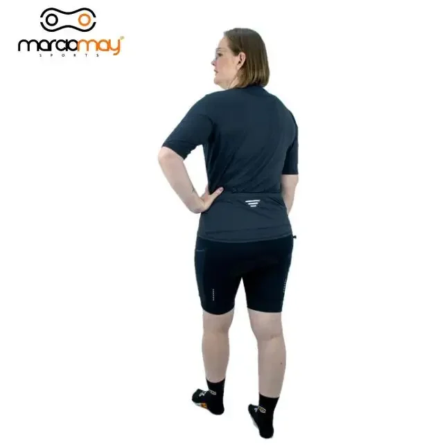 Marciomay Summer Women Black Cycling Short Sleeve Jersey MTB Breathable Cycling Shirt Outdoor Road Bike Sports Clothes