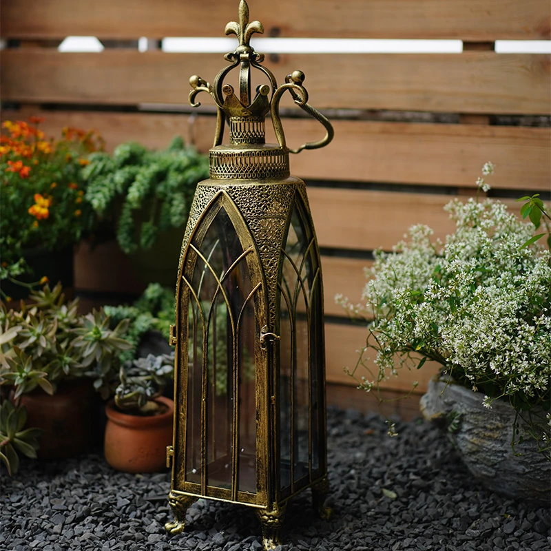 

House Table Candle Holder Nordic Vintage Autumn Gothic Candle Holder Lantern Metal Swieczniki Dekoracyjne Home Decor RR50CH