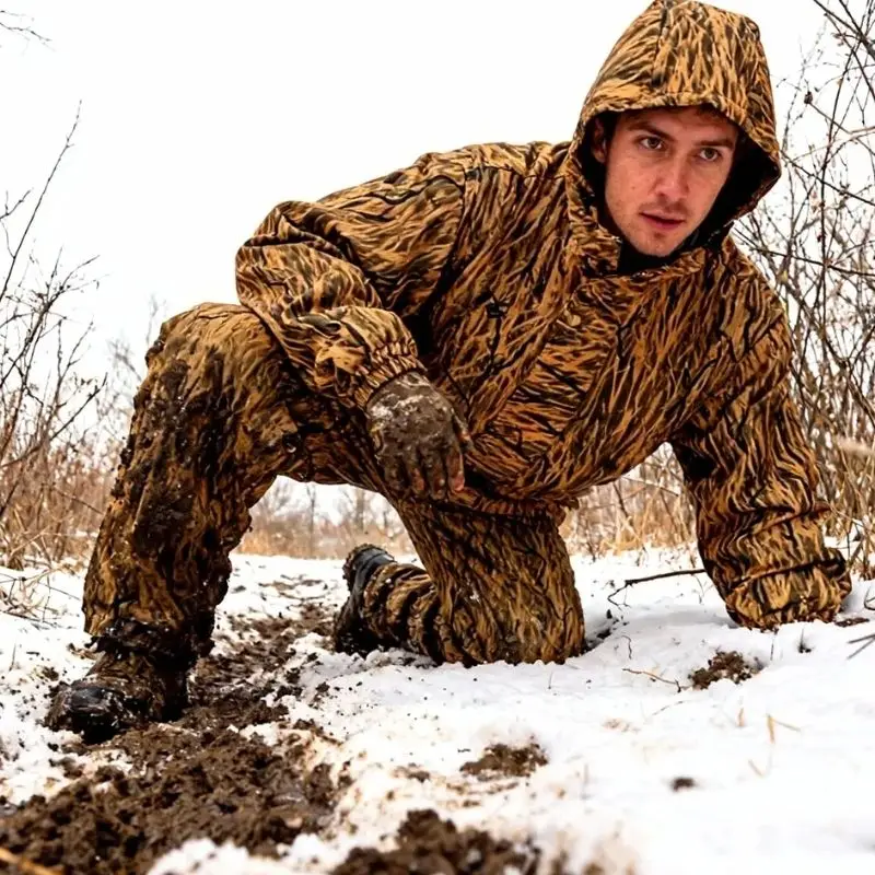 Tenue camouflage herbe automne hiver pêche chasse - équipement extérieur saison froid vêtement technique
