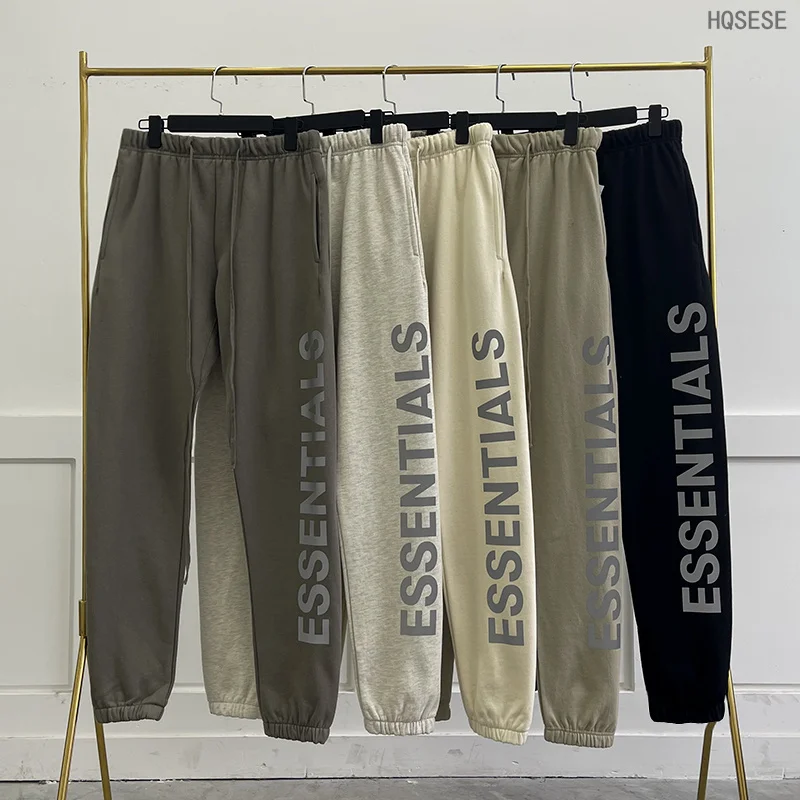 

Essentials Pants Oversized Reflective Letter Sweatpants Streetwear Hip Hop Loose Men's Women's 100% Cotton Sports Pants