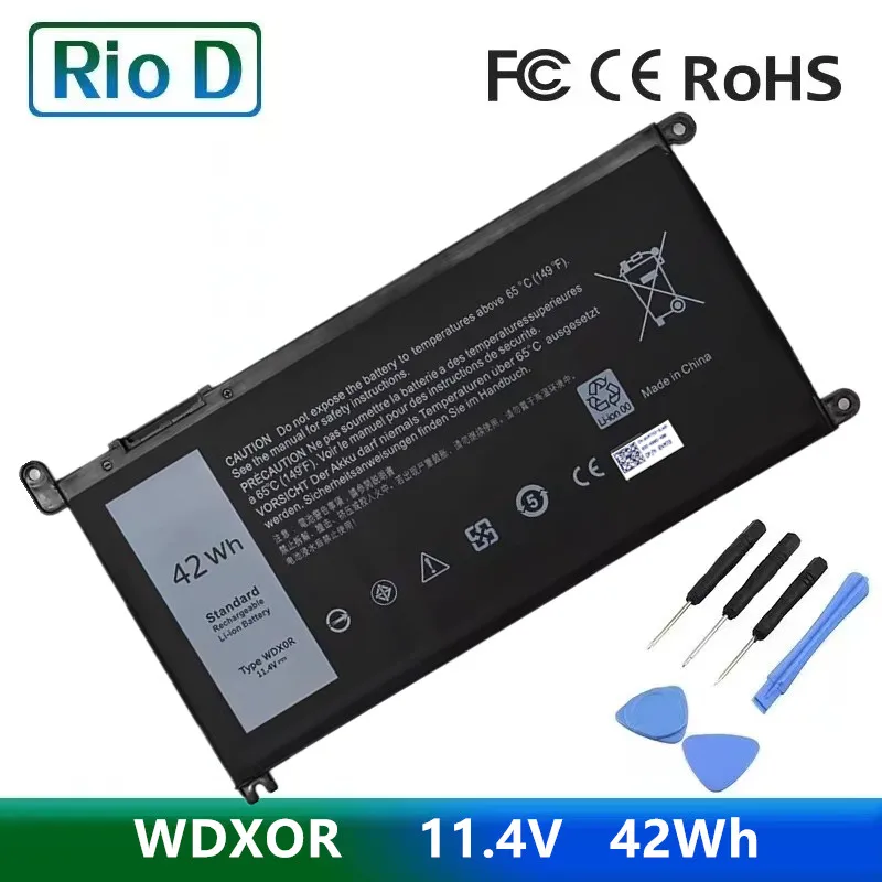 Nuova Batteria 11.4V 42Wh Wdxor Wdx0R Per Dell Inspiron 13 14 15 17 5000 7000 P69G001 5378 5379 5770 5570 P69G Vostro 5471 Notebook