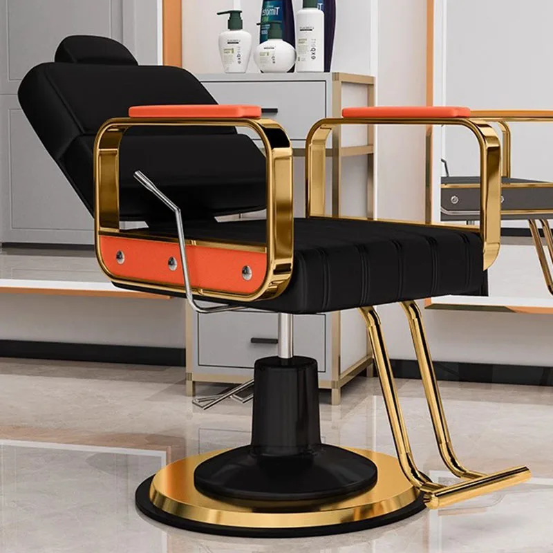 

Folding Down Hair Salon Chair Lifting Rotating Cutting Shaving Barber Chairs Backrest Chaise Coiffeuse 미용의자 Salon Furniture AA