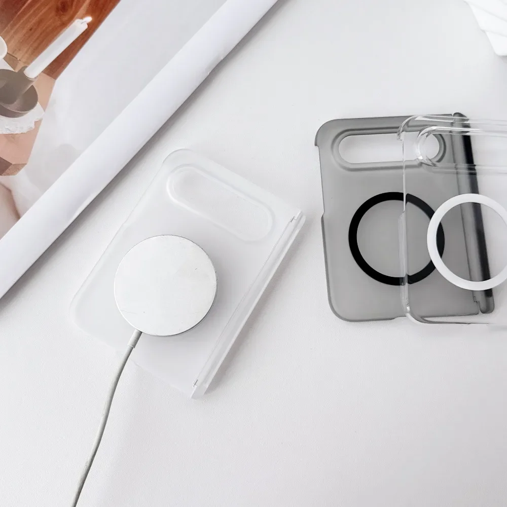 Magnetic Translucence Shockproof Slim Frosted Foldable Clear Case