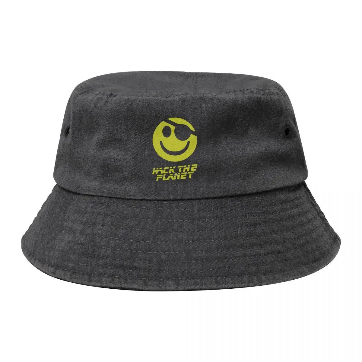 

Hack The Planet Logo Cowboy Denim Fisherman Hat With Printing