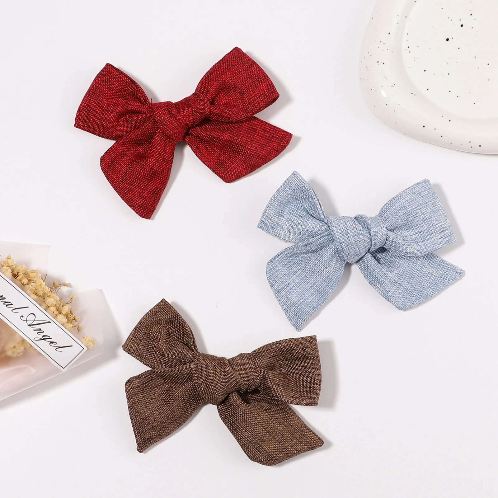 2Pcs/Set  Baby Girls Bowknot Safety Hairpins Cute Sweet Kids Bows Hair Clips Handmade Barrettes Headwear Hair Accessories