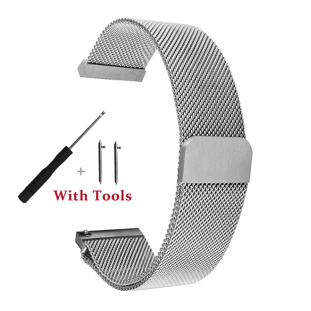 Elegant Quick Release Milanese Loop Stainless Steel Watch Strap with Adjustment Tool
