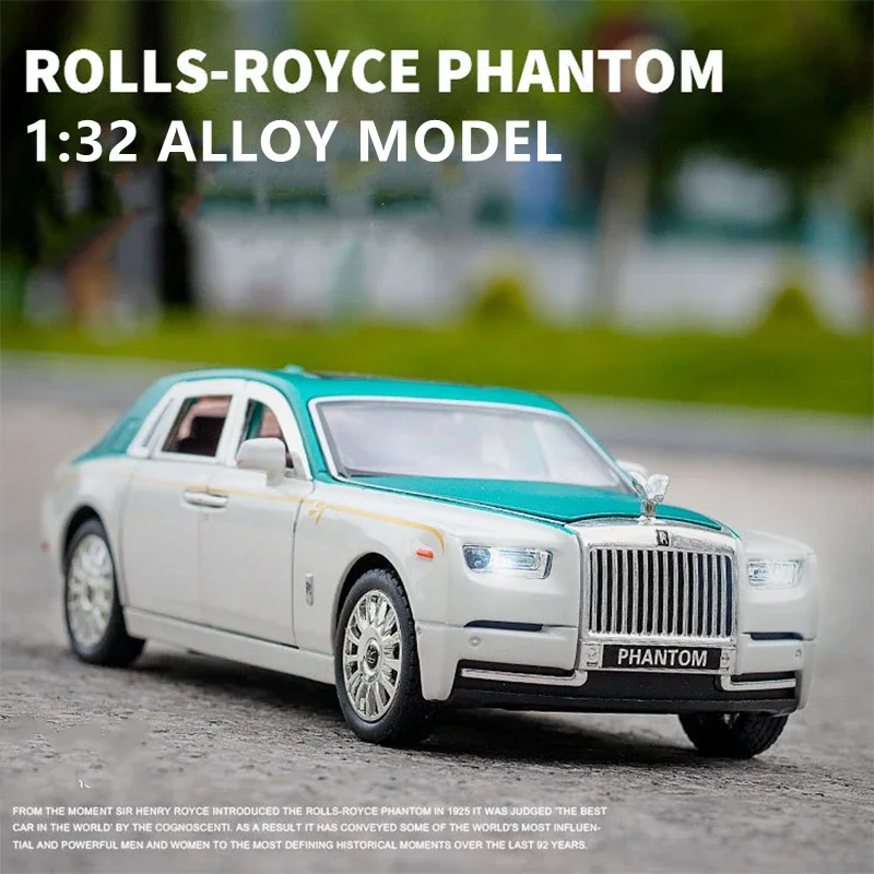 

Модель автомобиля из сплава в масштабе 1:32 Rolls-Royce Phantom, Литые металлические игрушечные автомобили, модель автомобиля, имитация звука и искусственных коллекций, подарок