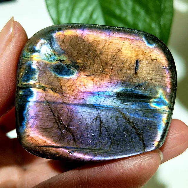 Petite Mini pierre naturelle multicolore, cristal Labradorite léger, forme libre, énergie de méditation, Feng Shui, décor de salle en cristal 1