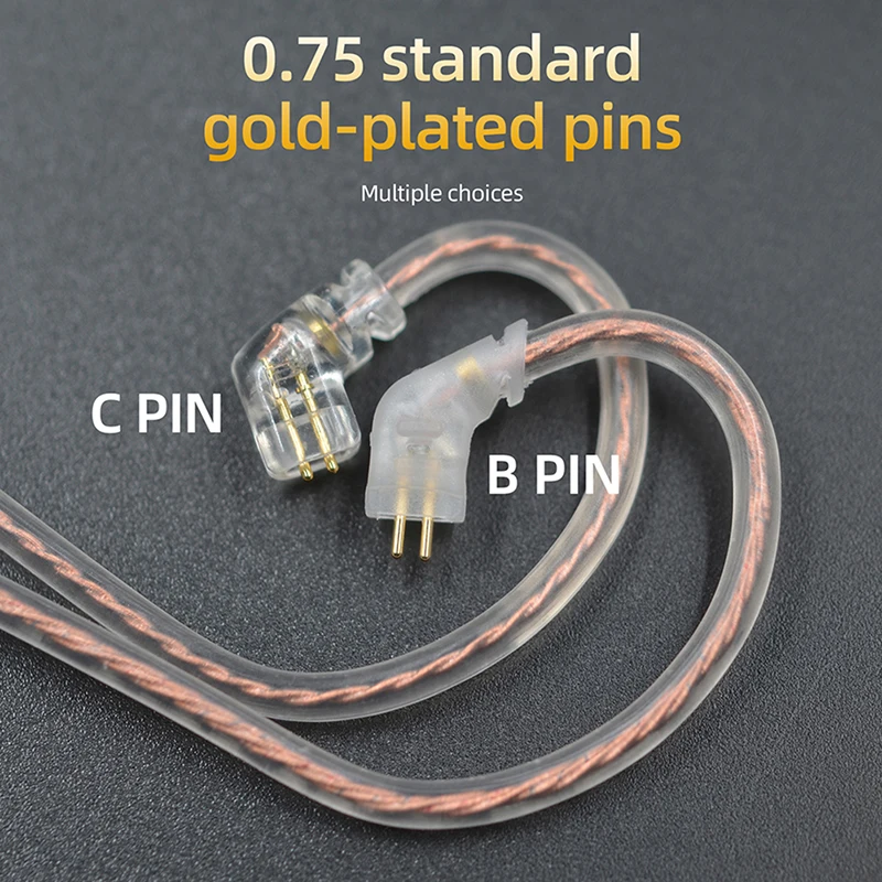 오리지널 케이블 고순도 구리 트위스트 이어폰 와이어 B/C핀 마이크 포함 KZ ZS3 ZS4 EDX ZSN ZST ASX EDX ZSX CA4 C12 C16 ZAX 용