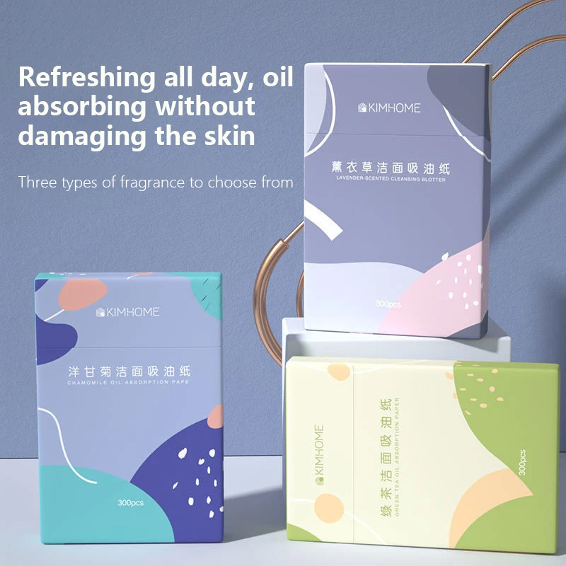 300PCS/Box Portable Oil Control Face Absorbent Paper Cleaning Wipes Absorbing Sheet Oily Matting Tissue Face Care Paper