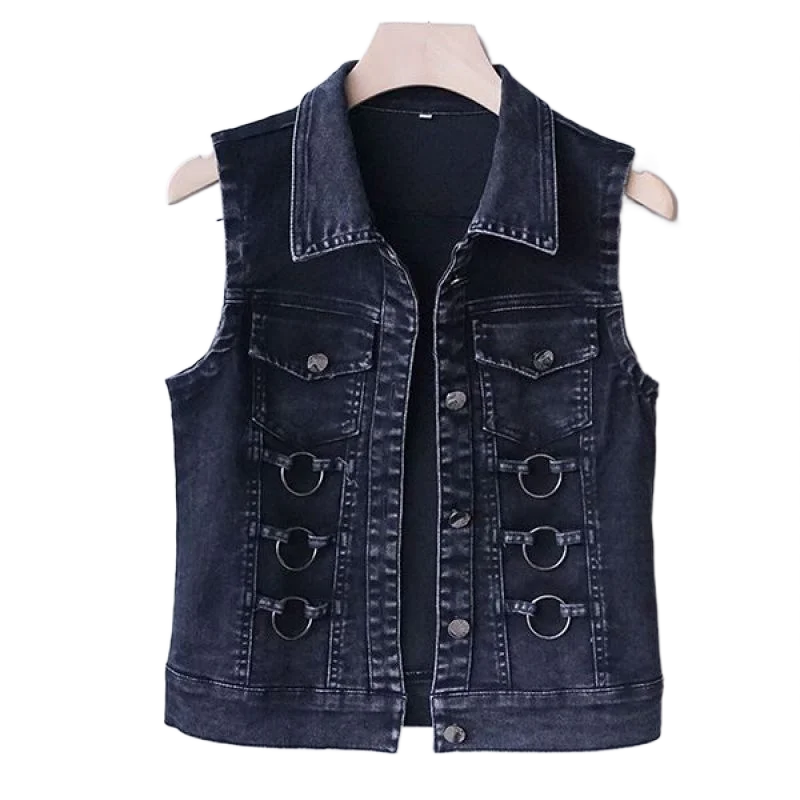 Women's Clothes Spring and Autumn Korean Style Fashion Denim Vest New Slim-Fit Slimming Outer Sleeveless Short Tops