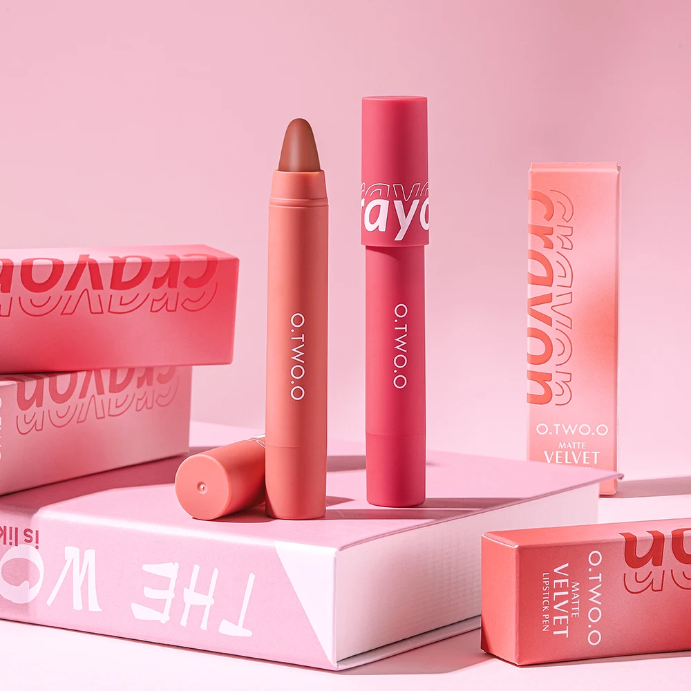 Wholesale O.TWO.O Sexy Red Matte Lipstick Pencil 6 Shades Silky
