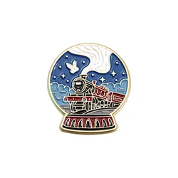 Enchanted Night Sky Castle Brooch: Magical Crystal Ball Lapel Pin Ornament (QHXZ2585)