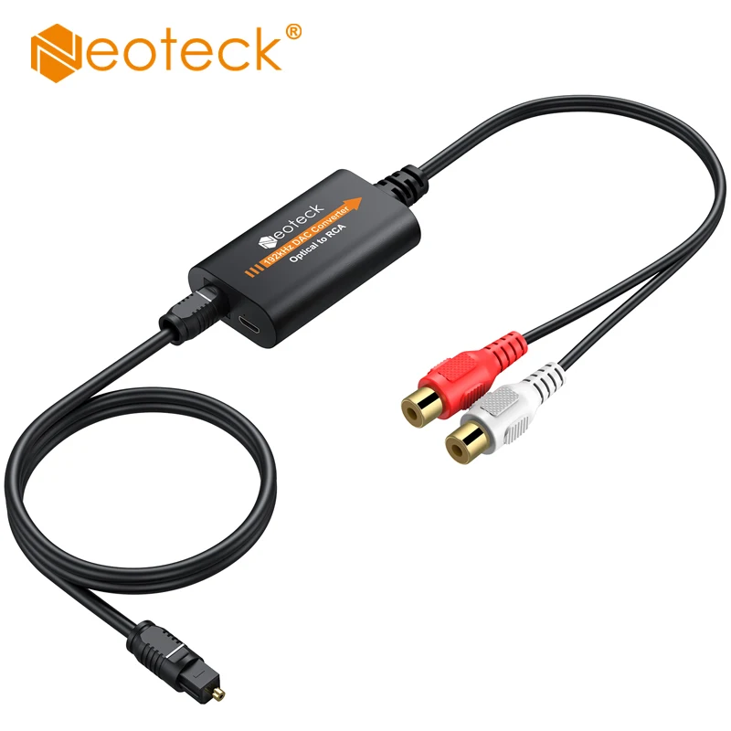 Neoteck-chipconjunto Amplificador de Áudio Conversor Dac Spdif para Rca Adaptador Embutido Hdtvs e Blu-ray Players 192khz