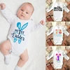 My 1st Easter Newborn Baby Spring Summer Rompers Infant Body Long Sleeve Rabbit Jumpsuit Easter Outfits Toddler Boy Girl Clothes 1