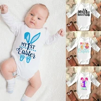 My 1st Easter Newborn Baby Spring Summer Rompers Infant Body Long Sleeve Rabbit Jumpsuit Easter Outfits Toddler Boy Girl Clothes 1
