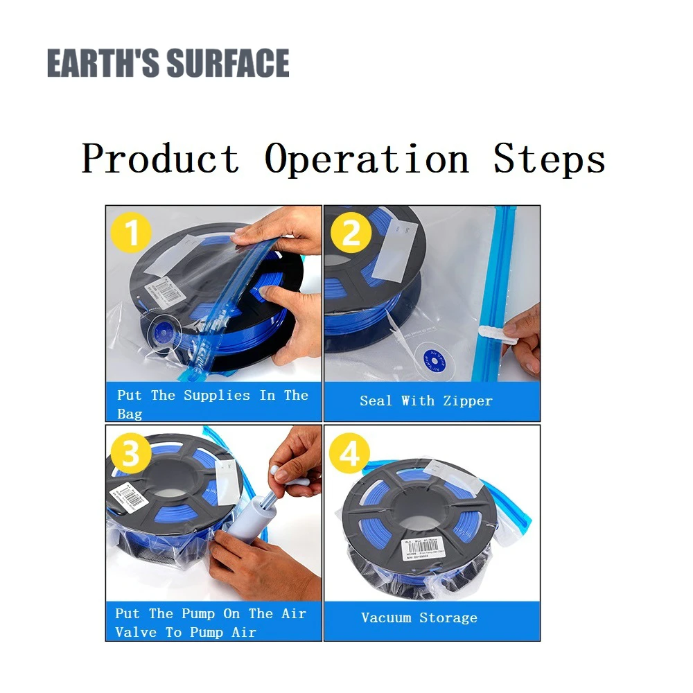 ES-3D 프린터 부품 PLA ABS TPU 진공 가방, 필라멘트 보관 가방, 3D 프린터 필라멘트 건조기, 안전 유지 습도 가방 키트