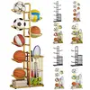 Basketball Storage Rack Vertical Ball Holder Storage Rack Multilayer Metal Sports Ball Storage Stand Garage Organizer For 1