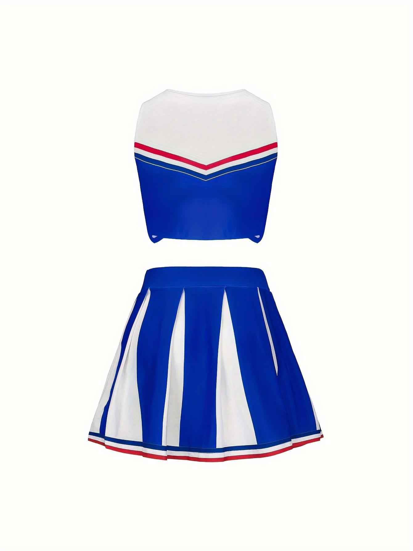 Sleeveless Cheerleader Short Skirt Set Girls Kids Holiday Party Cute Homecoming Season Sports Performance Costume Send Pom Pom