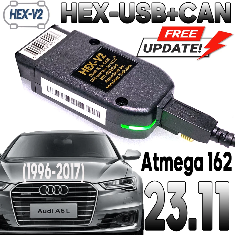 Seat Hex-Interface Update 23.11 Vag Hex V2 Atmega162 Skoda Vag Com Vw-Audi Ft232Rq Vcds Vagcom Scanner Tester Diagnostico Autocom