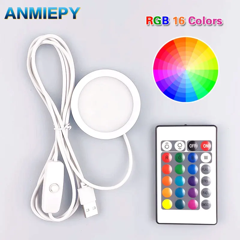 USB 5V RGB LED Cabinet Light 3W 5W 7W Surface Installation Remote Control
