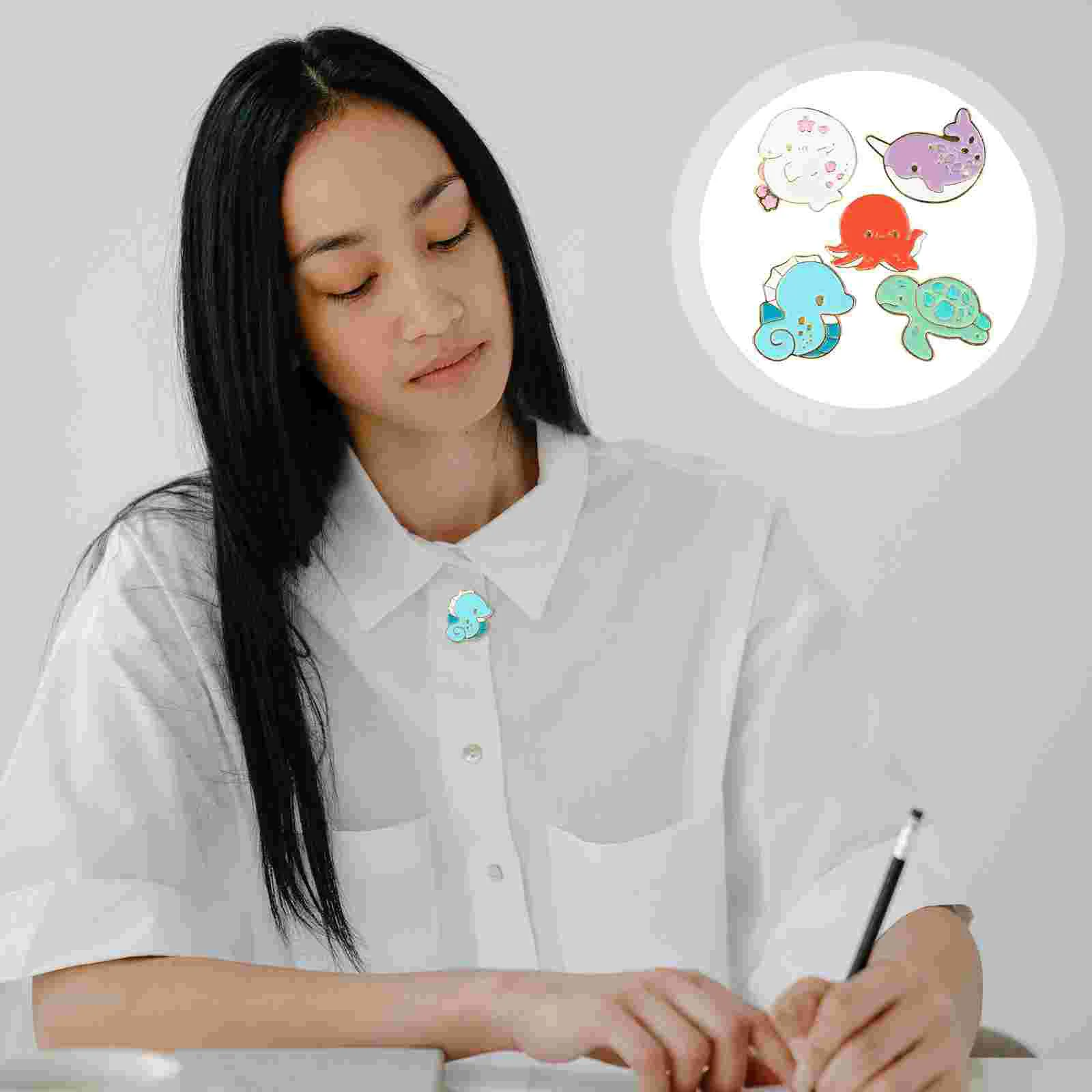 

5 Pcs Brooch Jewels for Clothing Decor Fashion Collar Alloy Lovely Student Personalized Shawl