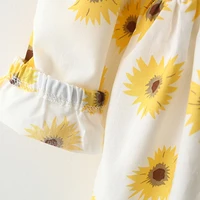 2Piece Spring Fall Toddler Girl Clothes Set Korean Cute Doll Collar Long Sleeve Print Flowers Dress+Bag Newborn Baby Dresses 074 5