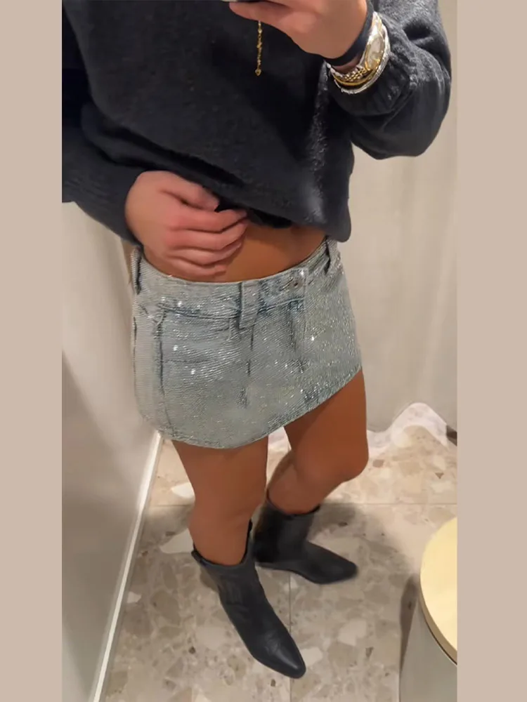 Y2K Sequin Straight Zipper Female Stars Jeans Fashion Loose Women Denim Pants 2026 Spring Wide Leg Female Trousers High Street 6