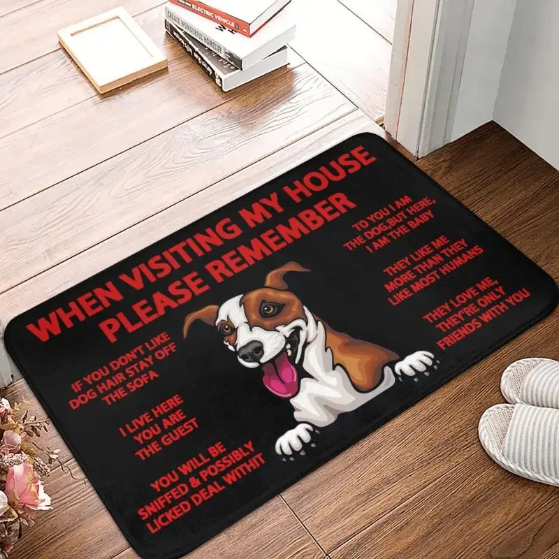 

Противоскользящий напольный дверной коврик Peeking Dog Jack Рассел Terrier для кухни и ванной, комнатный дверной коврик для сада, искусственный ковер