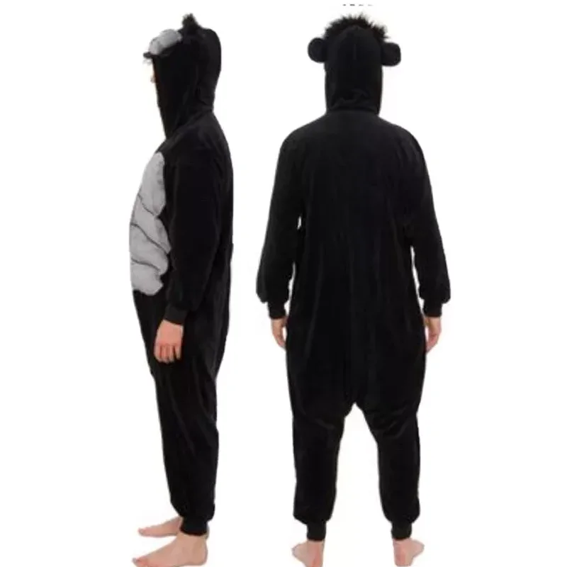 Kigurumi Pajamas Gorilla Pajamas Adult Kigurumi Onesie Men Cosplay Costume Full Body Whole Pijama Men One-Piece Sleepwear Christmas For Halloween