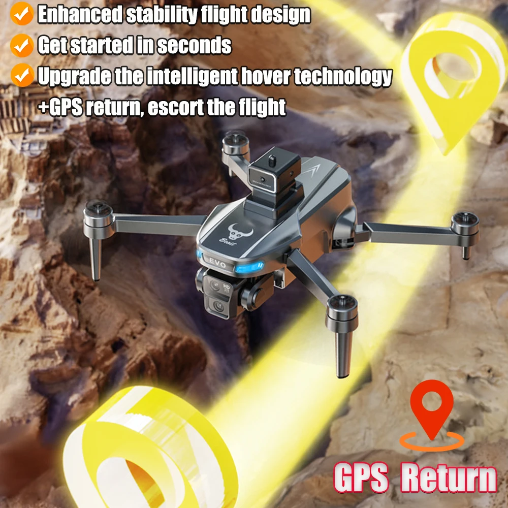 Drone SG901 MAX noir avec carte 64G, double caméra orientable.