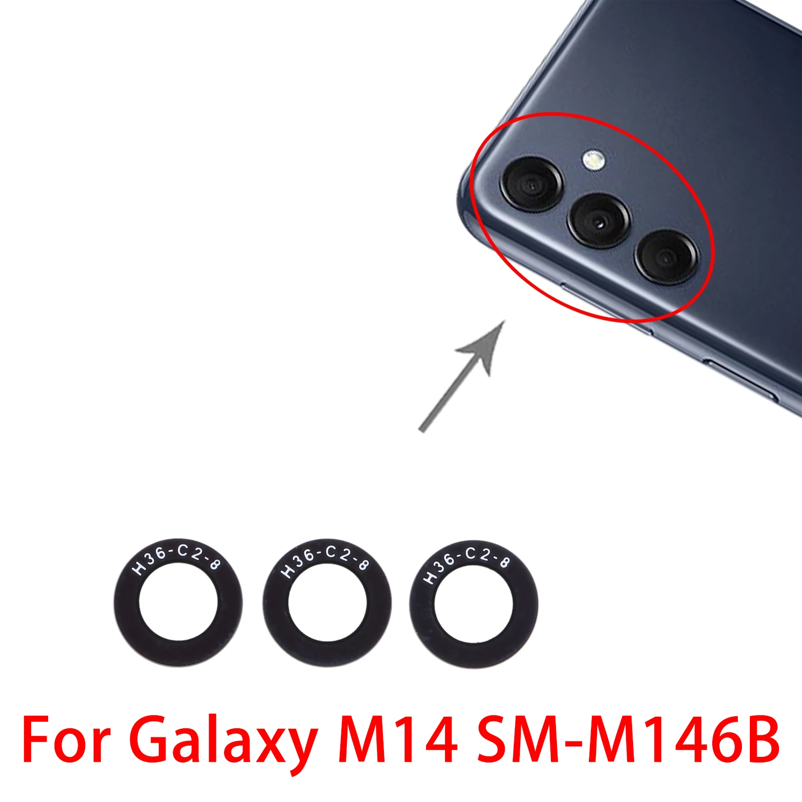 

For Samsung Galaxy M14 SM-M146B 10pcs Back Camera Lens