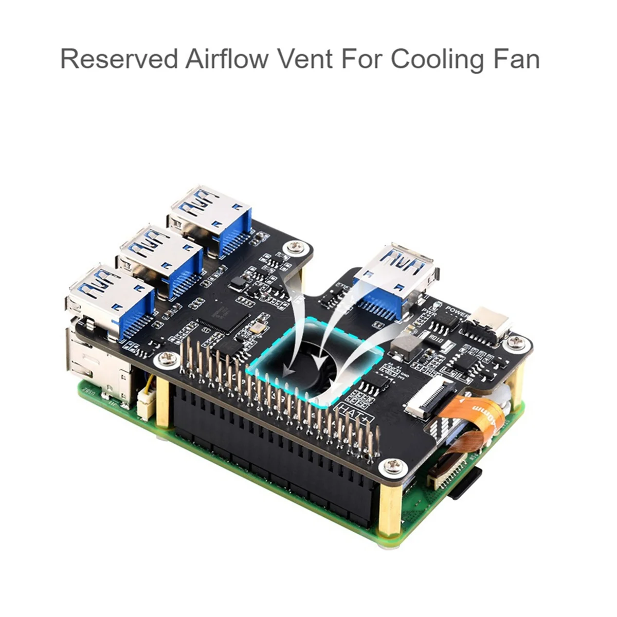 Hot sale For 5 PCIe to USB 3.2 Gen1 HAT PCIe to USB HUB 4xUSB Ports Plug and Play for 5