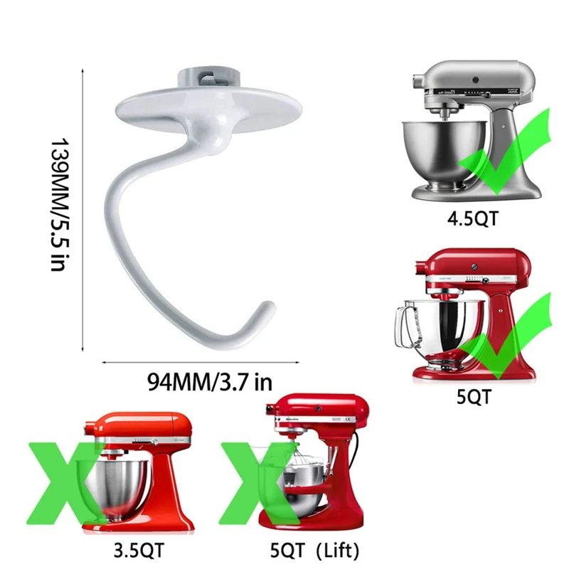 Mixer Attachment For Kitchen Aide 4.5-5 Qt Tilt-Head Stand Mixers For Kitchenaid Paddle Attachment For K45B/K5THCB/K5THBS