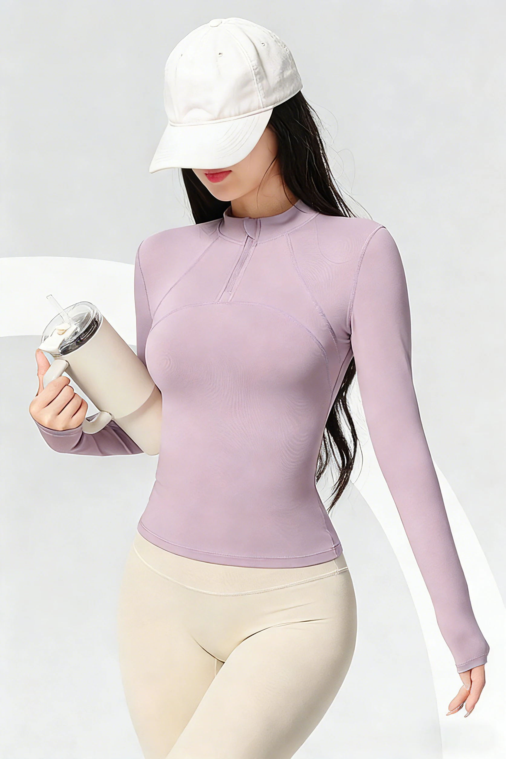 Women's Long Sleeve Yoga Training T-Shirt Horse Riding Sports Fitness Active Wear Top Comfortable Breathable Workout Shirt Sf53dee190d5040eb85a41c73c1790625W
