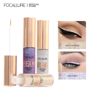 FOCALLURE 글리터 리퀴드 아이라이너 다이아몬드 아이섀도우 메이크업, 방수 5 색 반짝이 스팽글 아이 섀도우 스틱 뷰티 화장품
