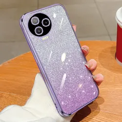 Luxury Electroplated Glitter Soft Bumper Clear Back Phone Case for Infinix Note 12 2023 (Sfdd purple)