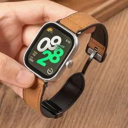 Magnetic Silicone Vintage Replacement Wristband - Universal Smartwatch Accessory - Redmi Watch 4 (SL Brown)