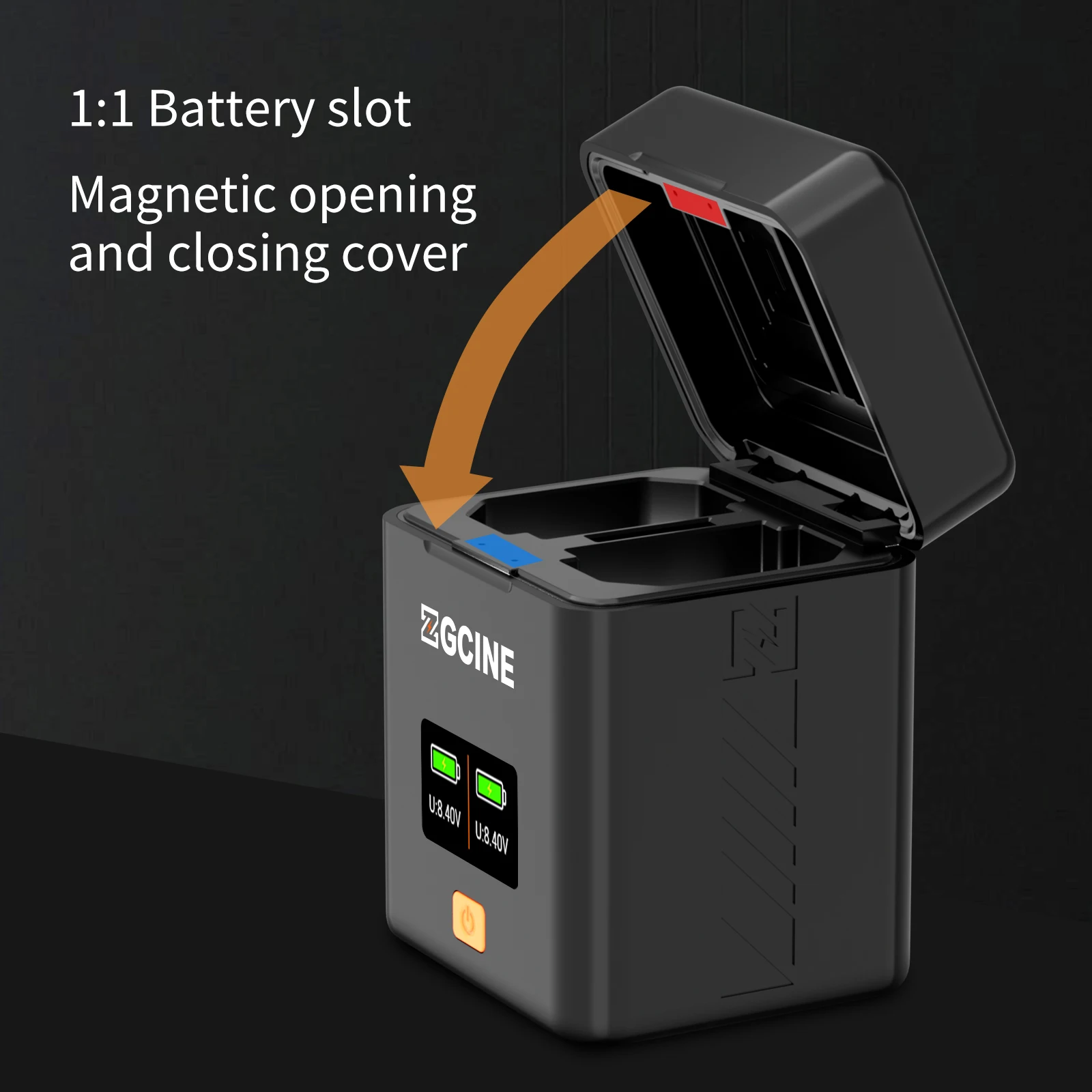 ZGCINE PS-E17 Battery Charging Case USBC PD Fast Dual Charger for Canon R50 R8 R
