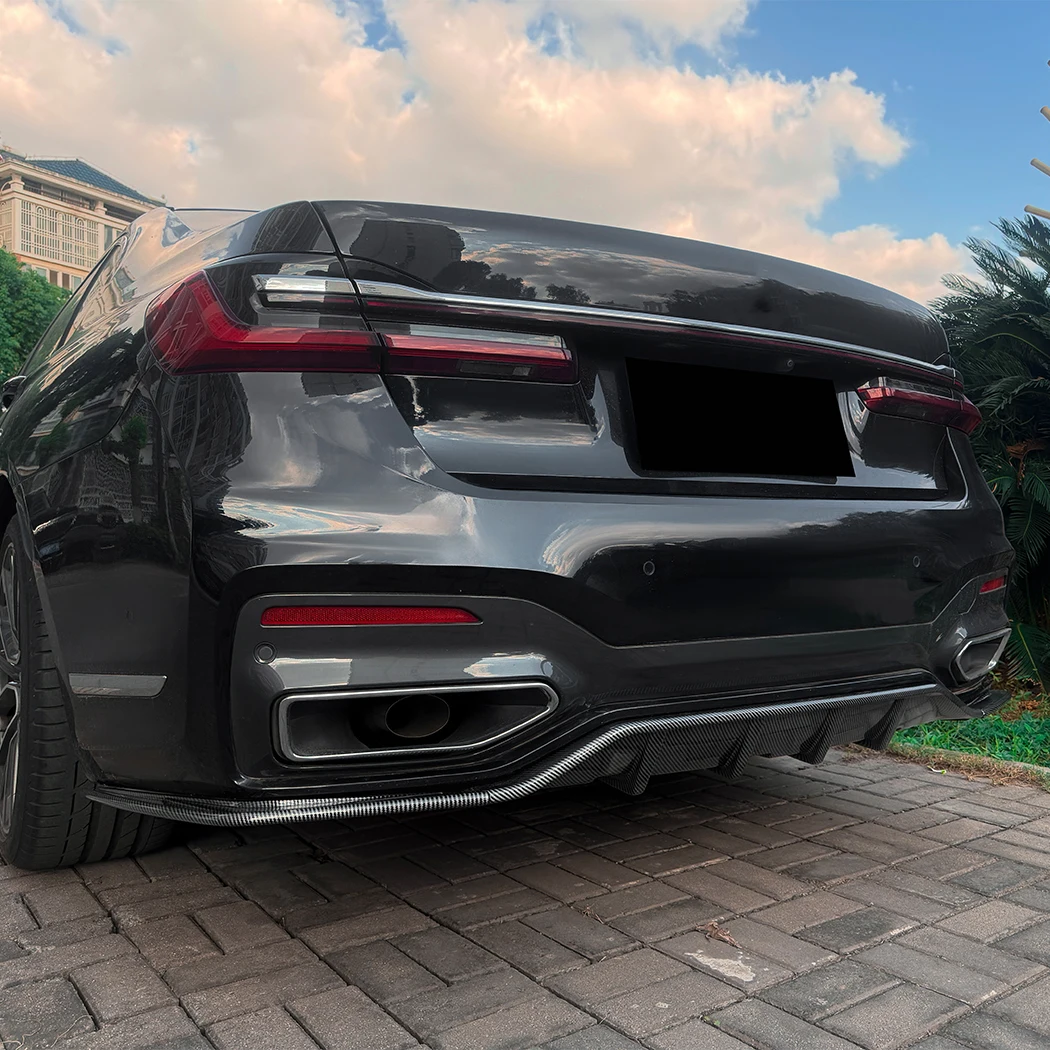 BMW 7 시리즈 G11 G12 M 스포츠 2019-2022용 리어 범퍼 디퓨저 립 스포일러 블랙 바디 키트 외부 액세서리 튜닝 부품