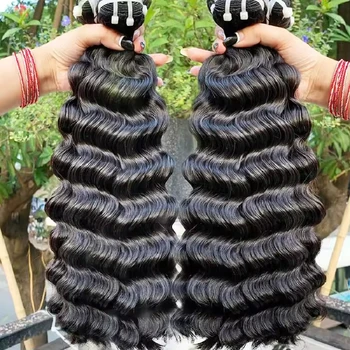 Vietnamese 12A Grade Human Hair Deep Wave Bundles Double Drawn Single Donor Raw Cuticle Aligned 100% Human Extensions For Women 1