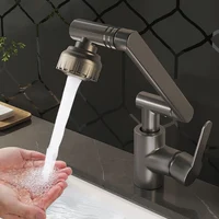 Dual Mode Universal Rotating Faucet Robotic Arm Wash Basin Kitchen Bathroom Hot and Cold Household Basin Wash Basin Sink