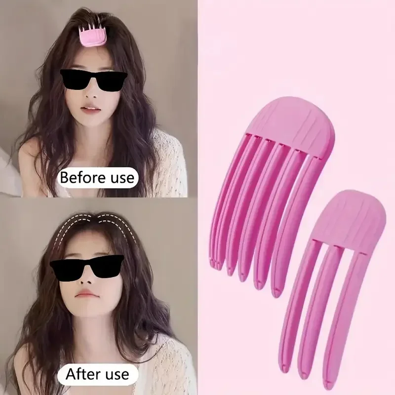 Lot de 2 pinces à cheveux bouclées et duveteuses pour frange et racines, pour un volume maximal. Pinces à cheveux fixes et tendance._voghion.com