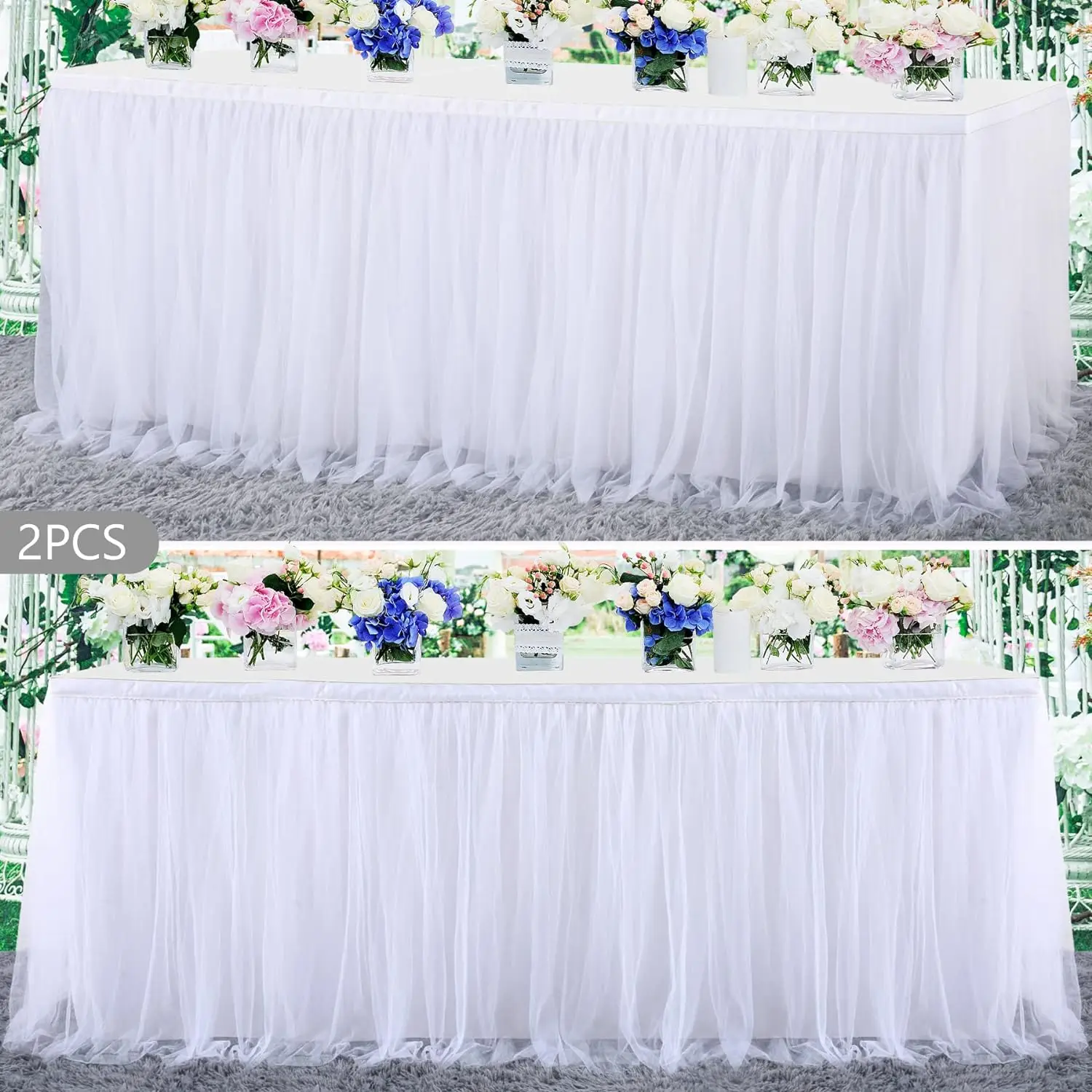 Tulle Table Skirt Tutu Table Skirt Tablecloth Decorations Baby Shower Wedding et Banquet Decoration Black Skirting