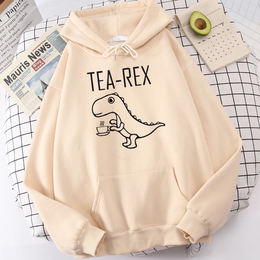 

Hot Sale Warm Casual Mens Hoodies Tea Rex Funny Dinosaur Drink Coffee Print Streetwearthick Fashion Men'S Hoody Oversize Hooded