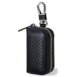 Premium PU Leather RFID Signal Blocking Pouch - Anti - Theft Car Key Protector (Blue)