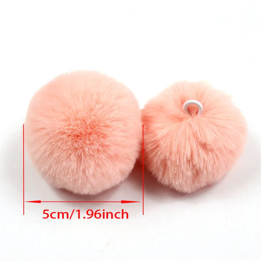 5pcs 5cm Artificial Fluffy Soft Pompom Plush Pom Poms Ball Handmade For Keychain Gloves Ball Clothing Diy Sewing Supplies cheerleading pom poms,mink fur pompoms