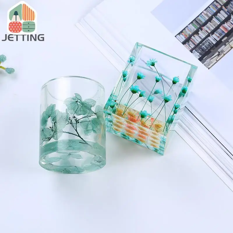 Pen Holder Crystal Silicone Casting Molds Cup Pot Makeup Brush Organizer Epoxy Resin Molds For DIY Jewelry Making Supplies silicone mold