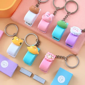 Cute Mini Animal Stapler Creative Portable Book Binding Machines Keychains School Supplies Office Accessories Stationery Gifts 1