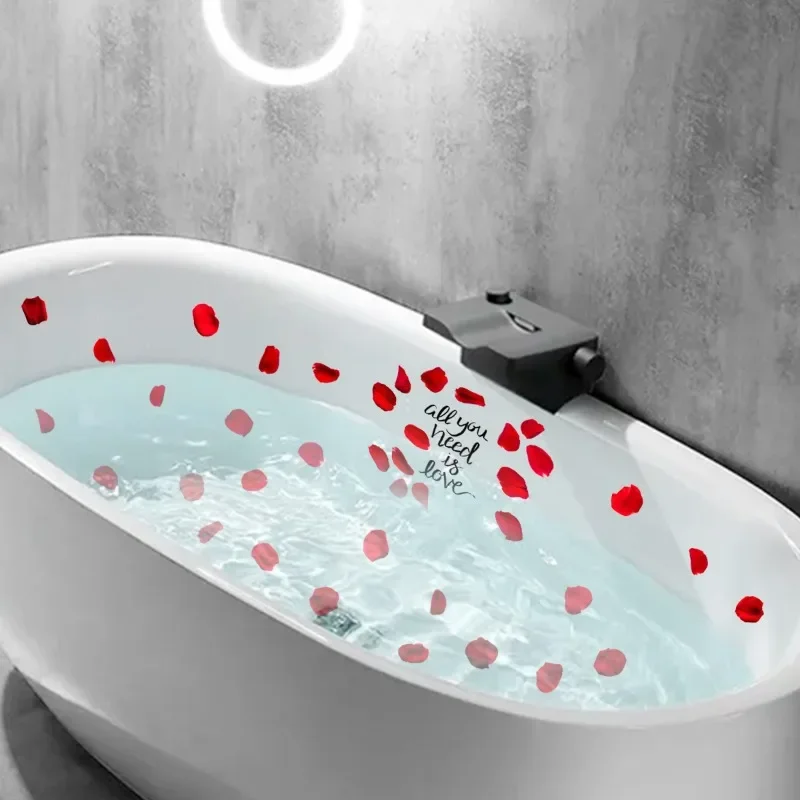 Rose petal pattern bathtub sticker, PVC waterproof and anti slip bathtub sticker, bathroom and bathroom decoration sticker